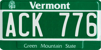 VT license plate ACK776