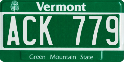 VT license plate ACK779