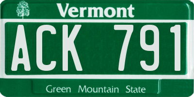 VT license plate ACK791