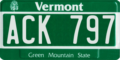 VT license plate ACK797