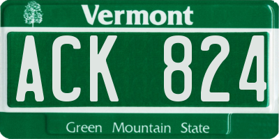VT license plate ACK824