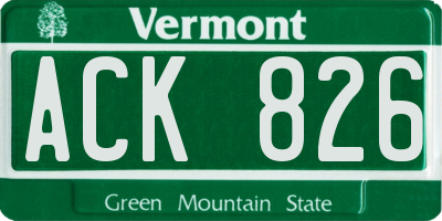 VT license plate ACK826