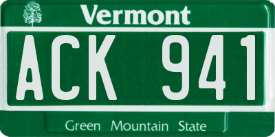VT license plate ACK941