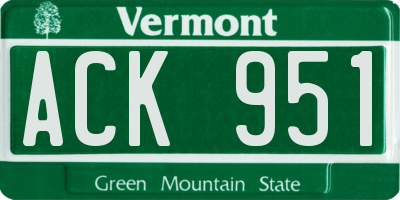 VT license plate ACK951