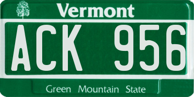 VT license plate ACK956
