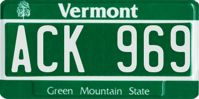 VT license plate ACK969