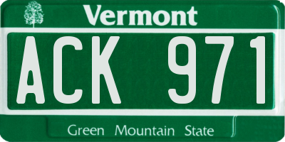 VT license plate ACK971