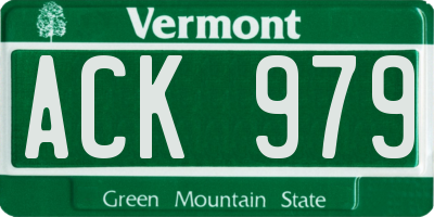 VT license plate ACK979