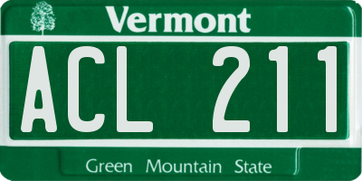 VT license plate ACL211