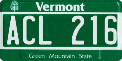 VT license plate ACL216