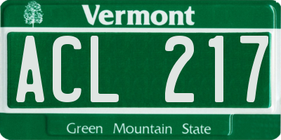 VT license plate ACL217