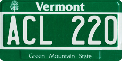 VT license plate ACL220