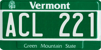 VT license plate ACL221