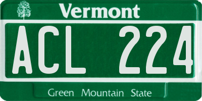 VT license plate ACL224