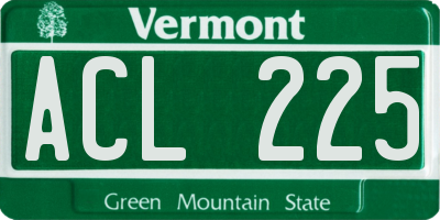 VT license plate ACL225