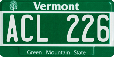 VT license plate ACL226