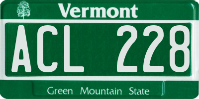 VT license plate ACL228