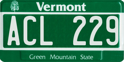 VT license plate ACL229