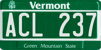 VT license plate ACL237