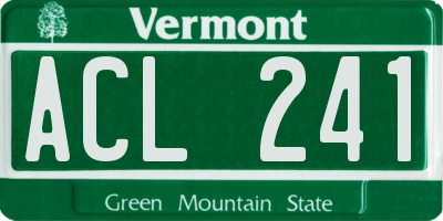 VT license plate ACL241