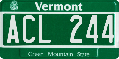 VT license plate ACL244