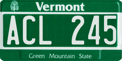 VT license plate ACL245