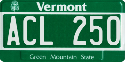 VT license plate ACL250
