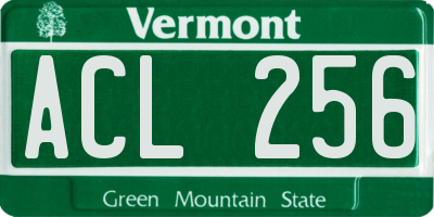VT license plate ACL256