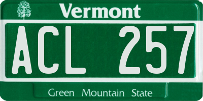 VT license plate ACL257
