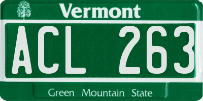 VT license plate ACL263