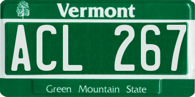 VT license plate ACL267