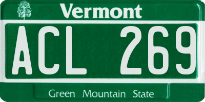 VT license plate ACL269