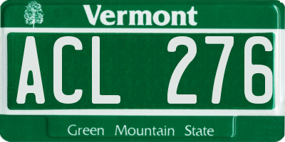 VT license plate ACL276