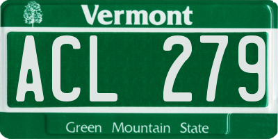 VT license plate ACL279