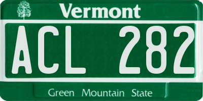 VT license plate ACL282