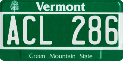 VT license plate ACL286