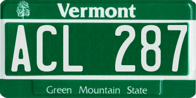 VT license plate ACL287