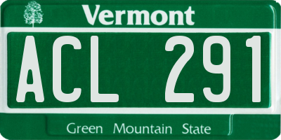 VT license plate ACL291