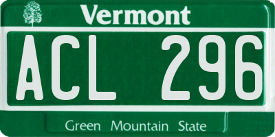 VT license plate ACL296