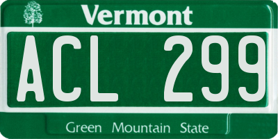 VT license plate ACL299