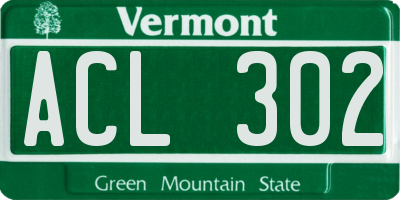 VT license plate ACL302