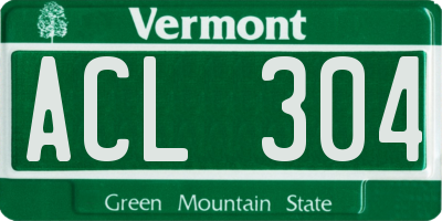 VT license plate ACL304