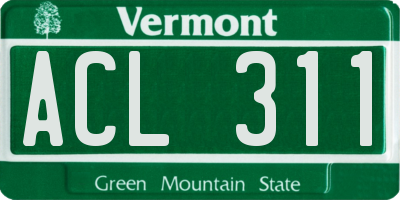 VT license plate ACL311