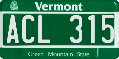 VT license plate ACL315