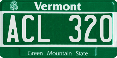 VT license plate ACL320