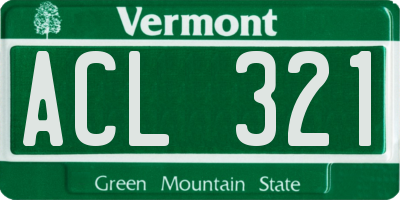 VT license plate ACL321