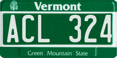 VT license plate ACL324