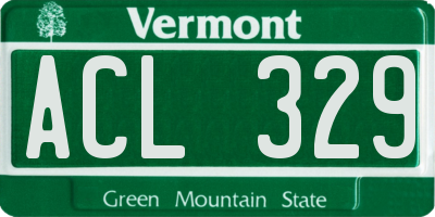 VT license plate ACL329