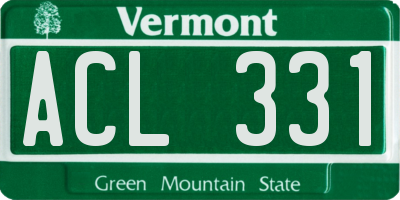 VT license plate ACL331