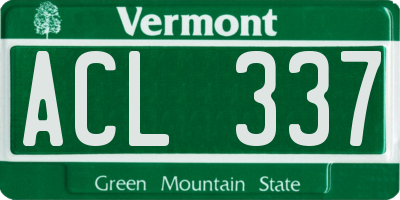 VT license plate ACL337